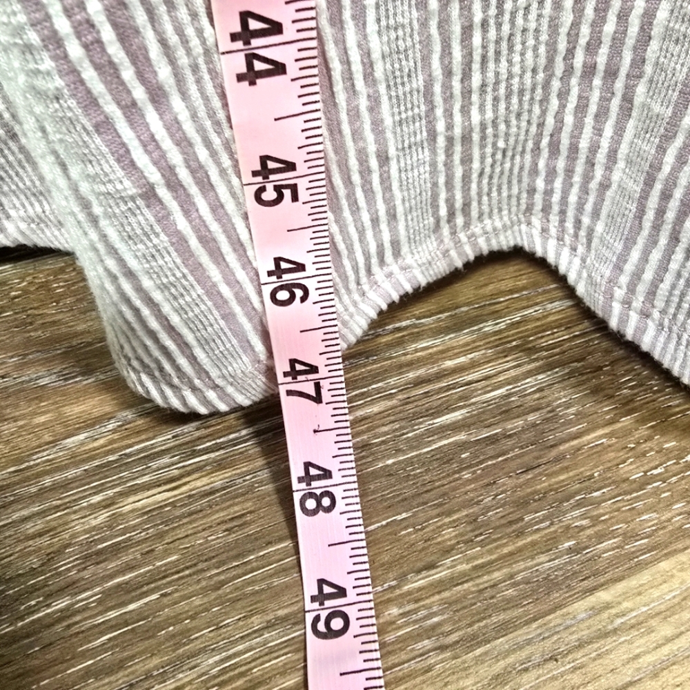 2/$30 Petal Pink & White Stripe Faux Wrap Midi Dress Super Soft Womens Size M - Picture 7 of 10